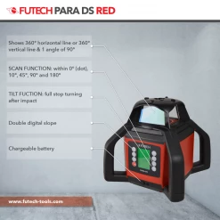 Futech 051.05.50.R Para DS Laser Rotatif Rouge + Récepteur Dans La Valise -d’appareils de mesure Soldes Boutique 051 05 50 r para ds laser rotatif rouge recepteur dans la valise 4