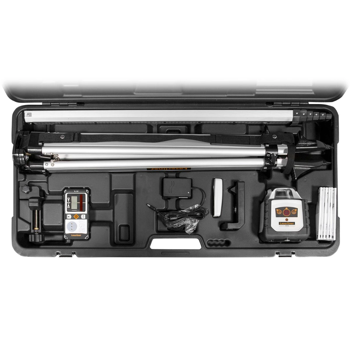 Laserliner 052.205A Cubus 210 S Set Laser Rotatif + Support De Lumière 150 Cm, Tige De Nivellement Télescopique 4 M Et Récepteur Laser 1 Laserliner 052.205A Cubus 210 S Set Laser Rotatif + Support De Lumière 150 Cm, Tige De Nivellement Télescopique 4 M Et Récepteur Laser