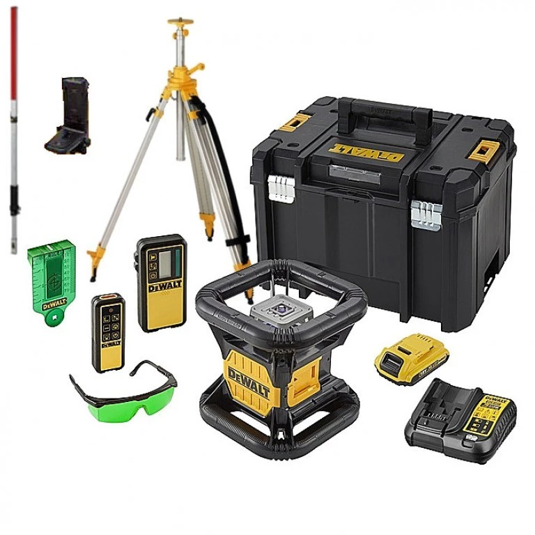 DeWalt Laser Rotatif DCE079D1G-SET 18V 2.0Ah Li-Ion Laser Vert Rotatif Entièrement Automatique (extérieur) + Règle + Trépied 1 DeWalt Laser Rotatif DCE079D1G-SET 18V 2.0Ah Li-Ion Laser Vert Rotatif Entièrement Automatique (extérieur) + Règle + Trépied
